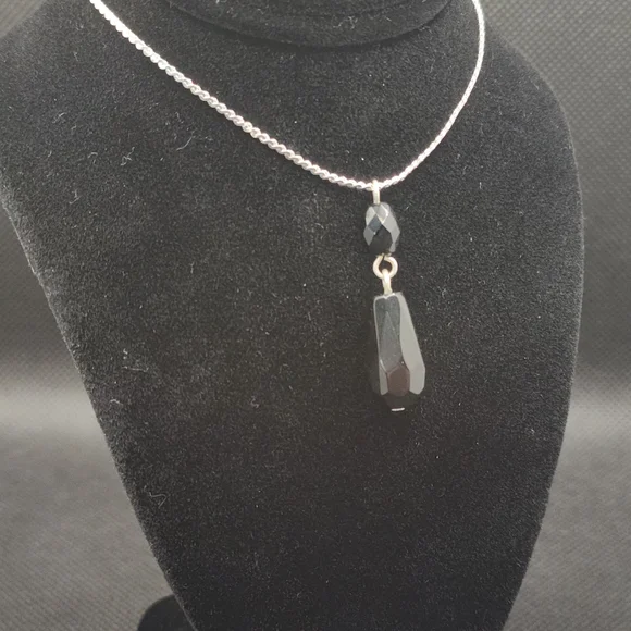 Vintage Sterling Silver Black Jewelry Set 1960s - Picture 5 of 6